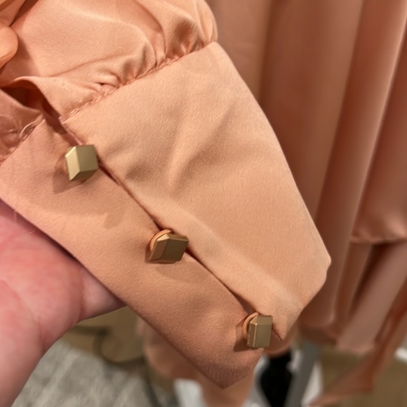 Mac Duggal Short Wrap Dress in Salmon - Picture 2 of 4